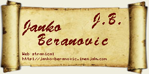 Janko Beranović vizit kartica